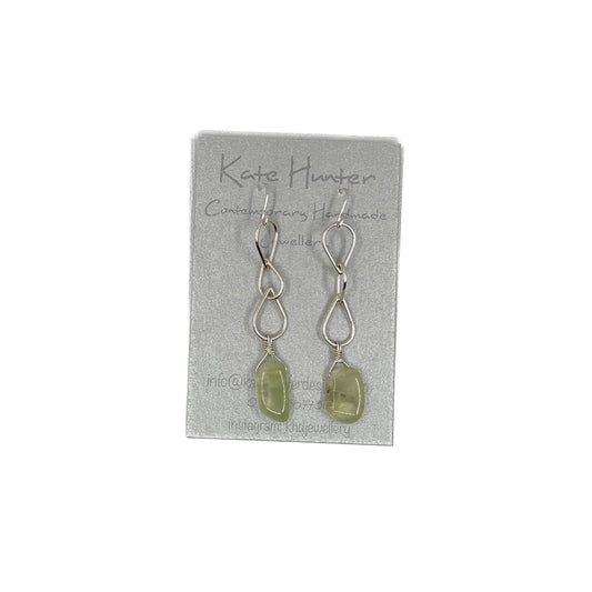 KATE HUNTER | ‘Rain Drops’ earrings | 925 silver / prehnite
