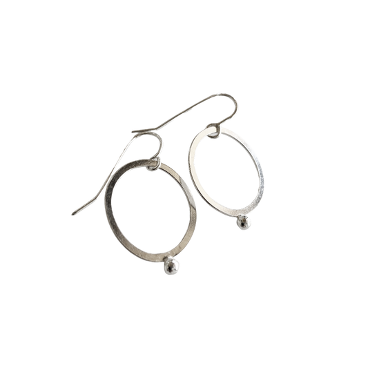 LOIS HAYES DESIGNS | 'Linear Form Collection: Singular Circle Earrings’ | French hooks / sterling silver