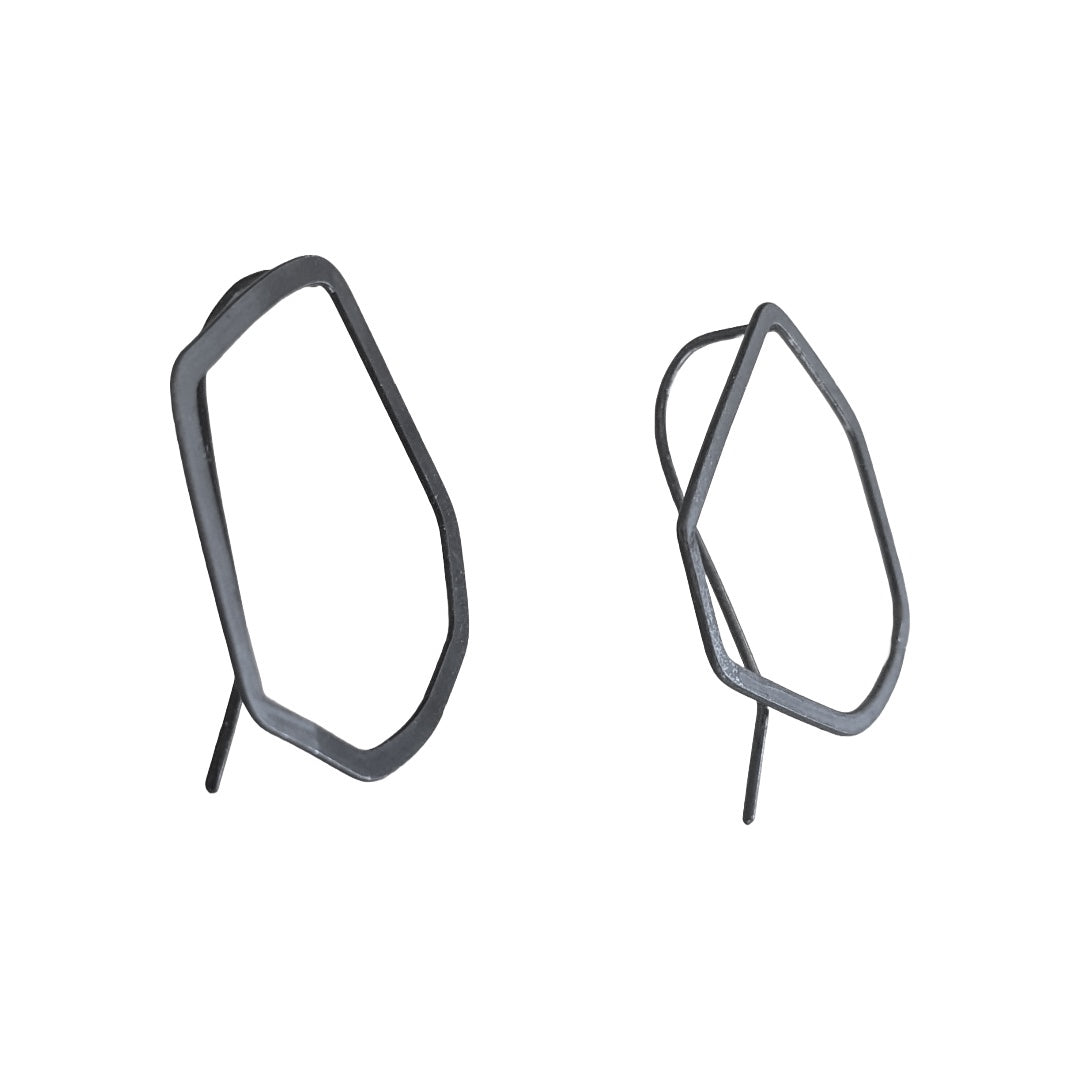 LOIS HAYES DESIGNS | 'Spaces for Thought: Earrings” | Oxidised sterling silver / french hooks