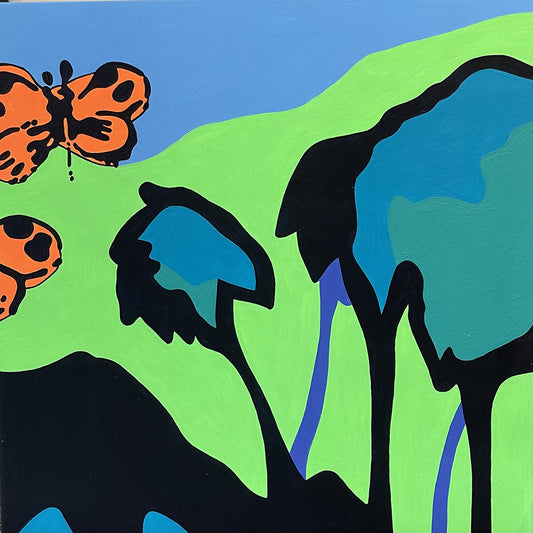 JAMIE COLE | 'A Little piece of Paradise - It's A Jungle Sometimes' | Acrylic on wooden panel