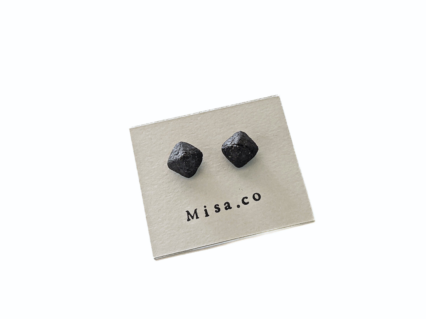 MISA. CO | 'Petite Ceramic Studs' | Smoke-fired | Brass / stainless steel