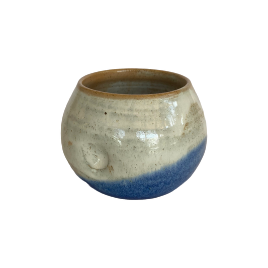 NEXT OF KIN | ‘Landscape Short Tumbler #1’ | Glazed ceramic cup / dark blue two tone