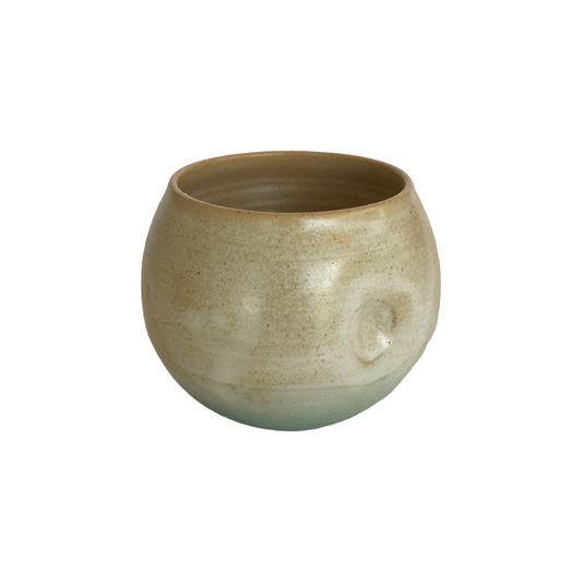 NEXT OF KIN | ‘Landscape Short Tumbler #4’ | Glazed ceramic cup / light aqua two tone