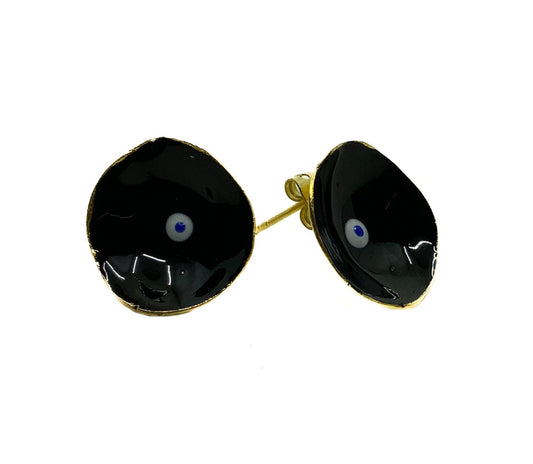 ARTIZ | ‘Evil Eye Cup Studs’ | Earrings | Large | Enamel cups / assorted colours