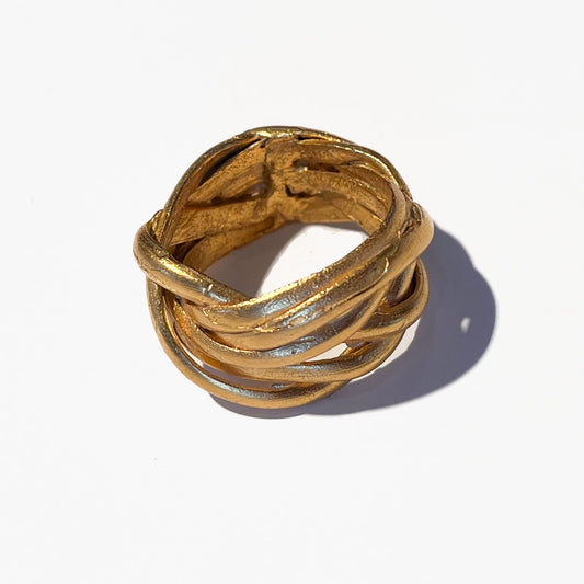 ARTIZ | ‘Plaited Metal Ring’ | Gold-plated bronze wire