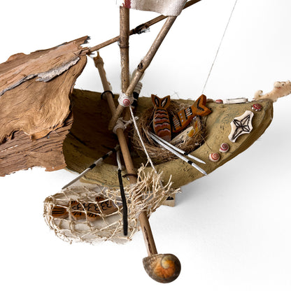 BUNDA ART | 'Memory of Culture II' | Coconut Boat | Mixed Medium