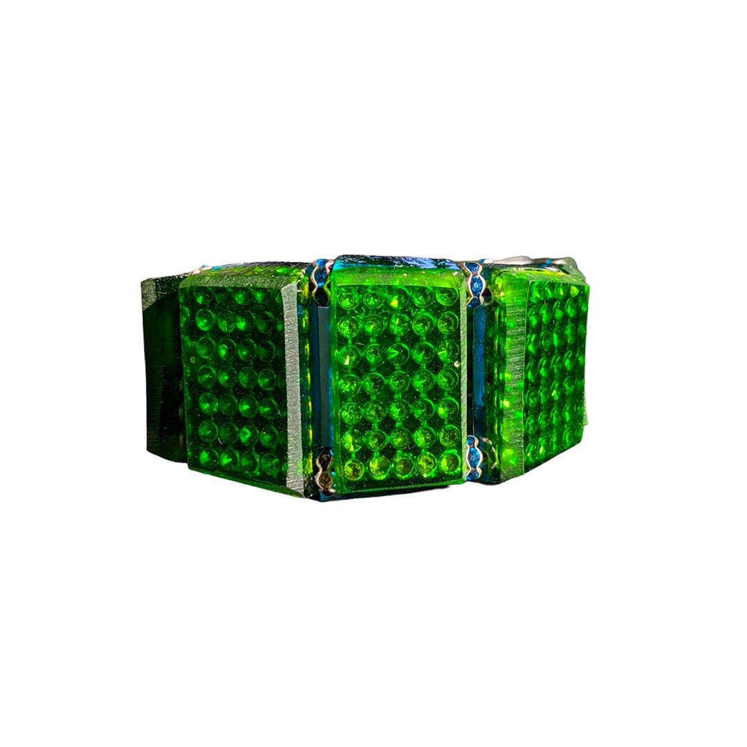 PAUL LESTER | 'Graduated Green Diamante Bracelet' | Mixed media \ epoxy resin
