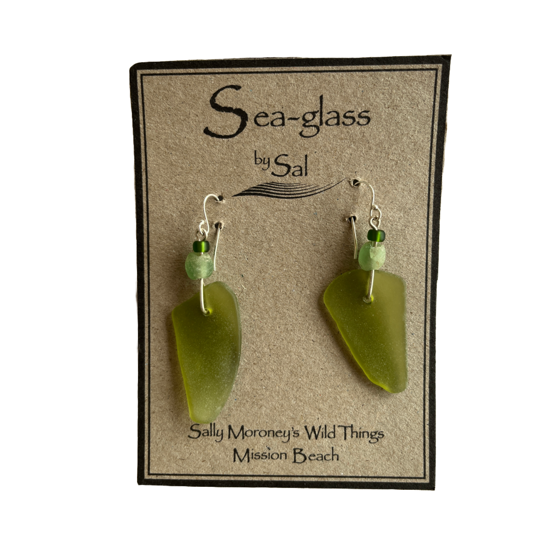 WILD THINGS | 'Sea Glass Earrings' | Green / Beaded