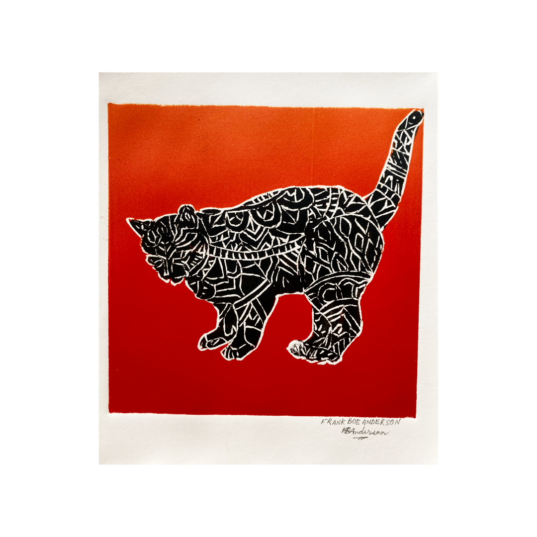 FRANK ANDERSON | 'Hot Cat' | Colour relief printed vinylcut