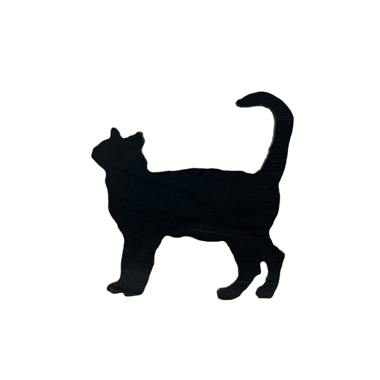 BARBARA DOVER | ‘Standing cat brooch’ | Hand-cut vinyl records + sterling silver