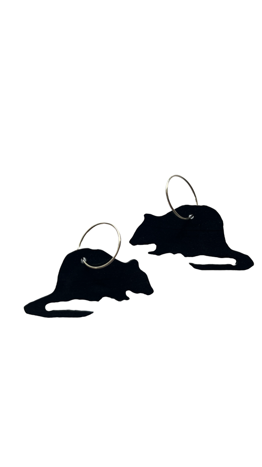 BARBARA DOVER | ‘Rat earrings’ | Hand-cut vinyl records + sterling silver