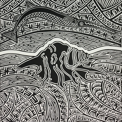 JOEL SAM | 'Yatha and Long Tom' | Linocut Print