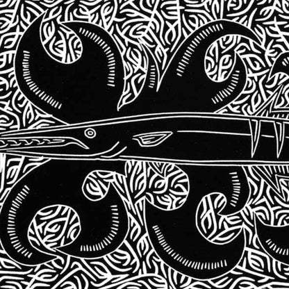JOEL SAM | 'Barred Long Tom' | Linocut Print