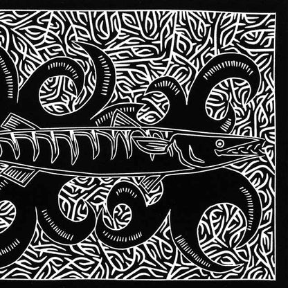 JOEL SAM | 'Slender Barracuda' | Linocut Print