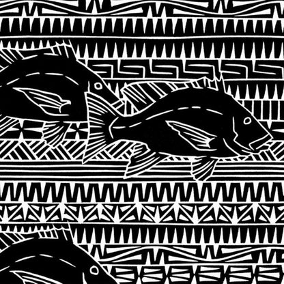 BRIAN ROBINSON | 'Red Emperor Motif' | Linocut Print