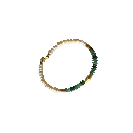 ARTIZ | 'Pearl + Ancient Roman Glass Bracelet' | Mixed media